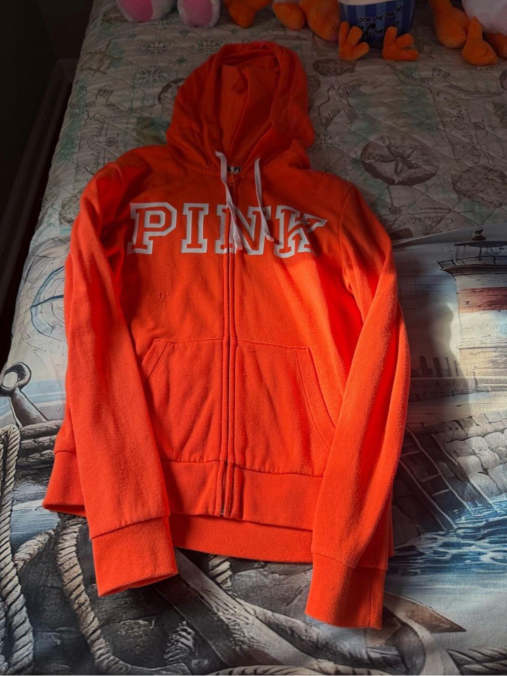 Victoria's Secret PINK Logo Orange Hoodie